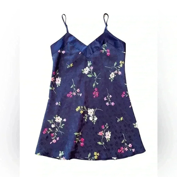 Vintage Cacique Lingerie Floral Mini Chemise Size Small 0361B - Picture 1 of 5